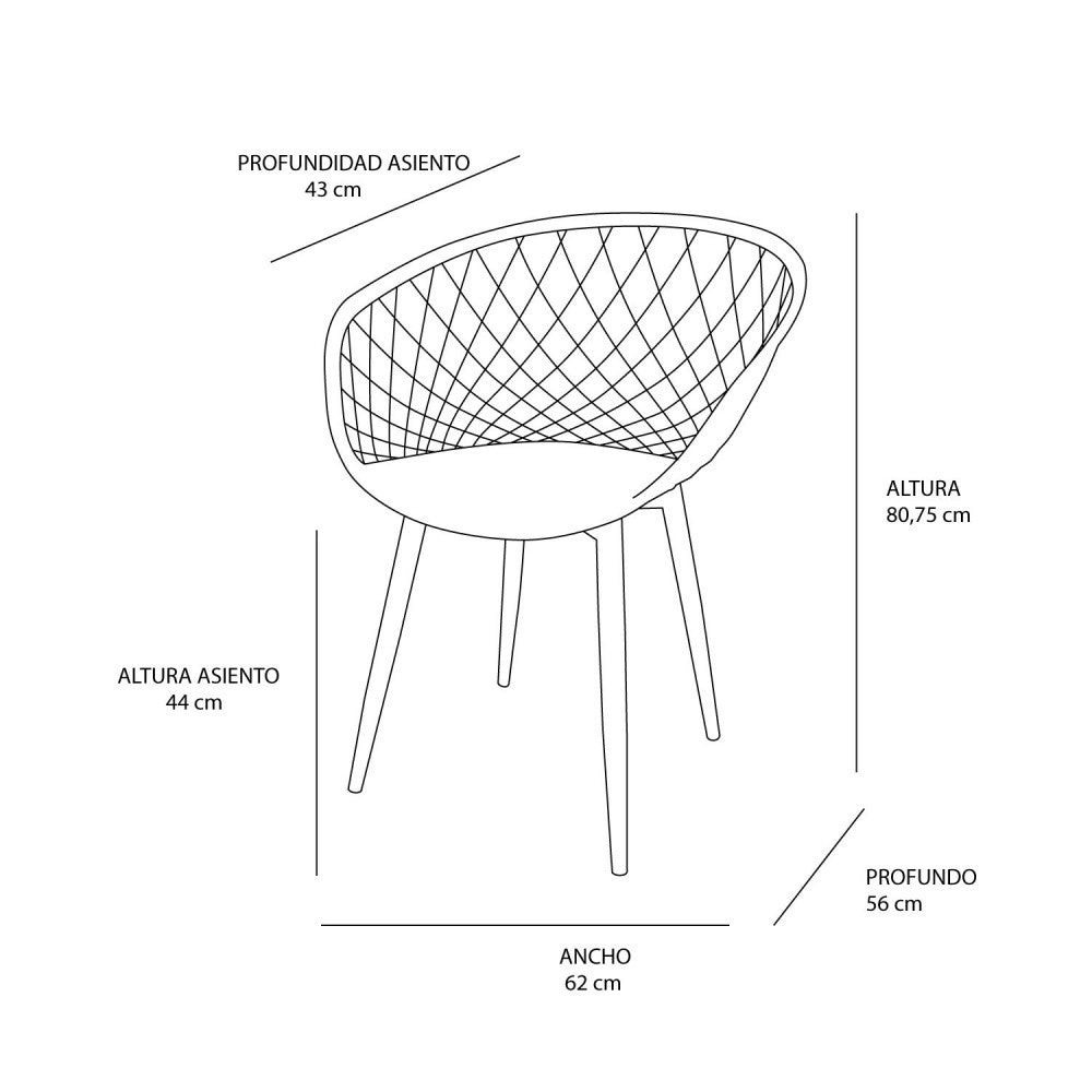 SILLA TULY ROSA