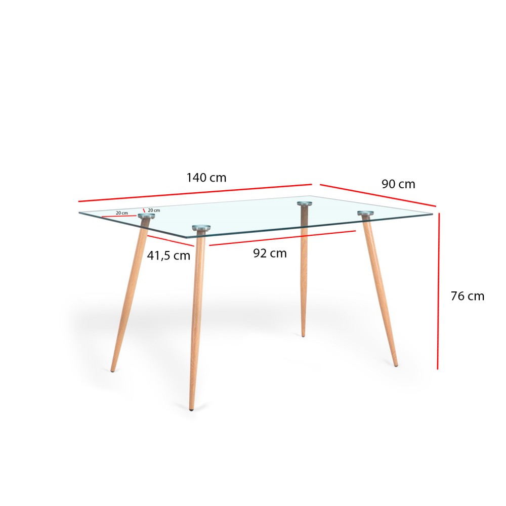 MESA BASI CRISTAL TRANSPARENTE