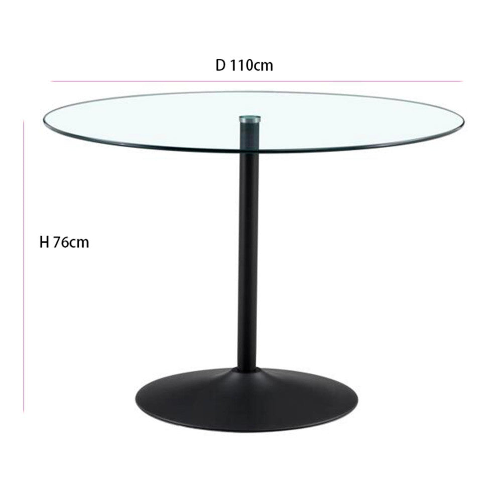 MESA CORA TRANSPARENTE PATA NEGRA