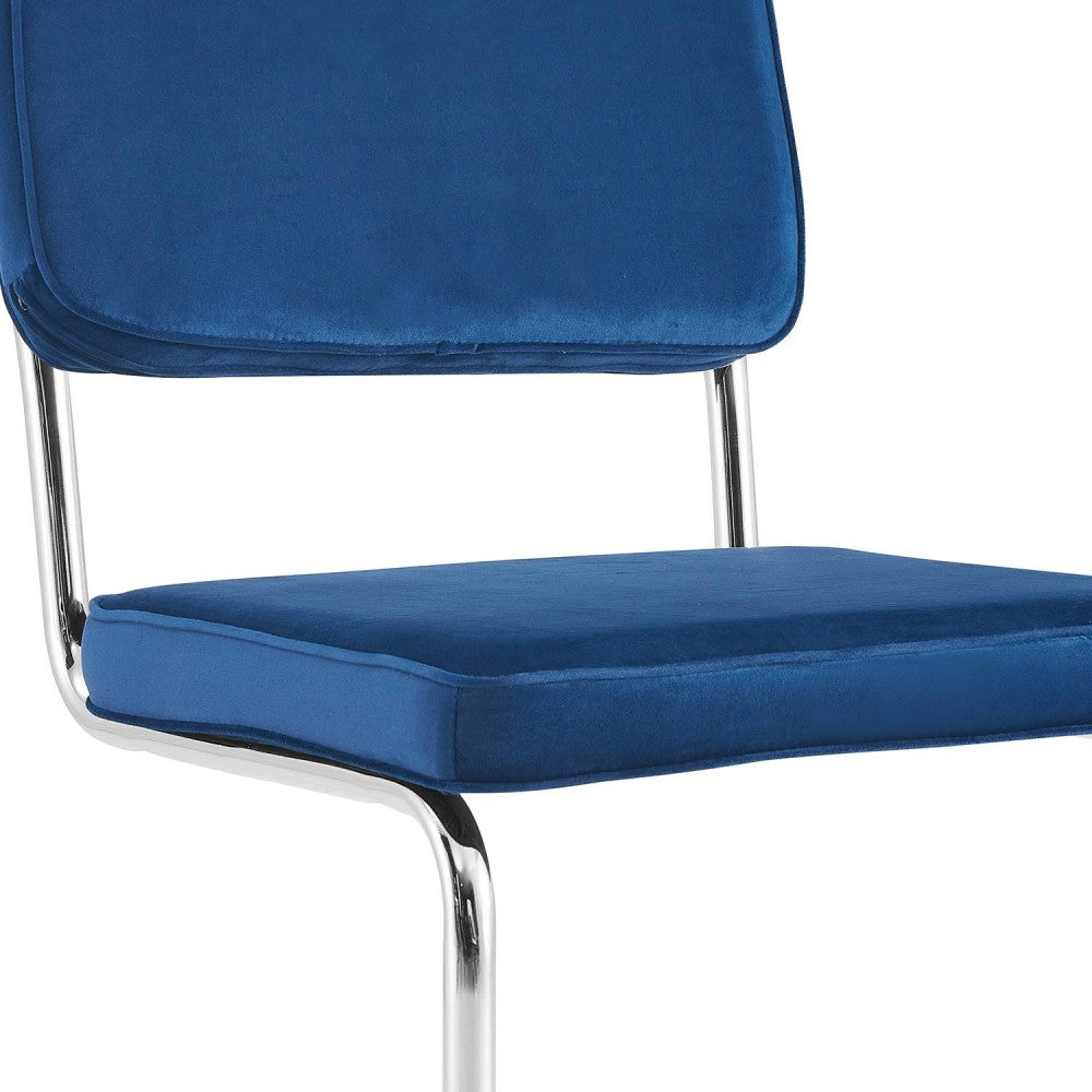 SILLA ECLIP TERCIOPELO AZUL