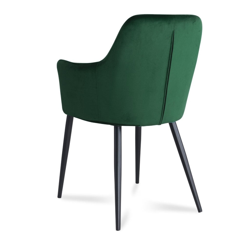 SILLON CLASS TERCIOPELO VERDE-PATA NEGRA