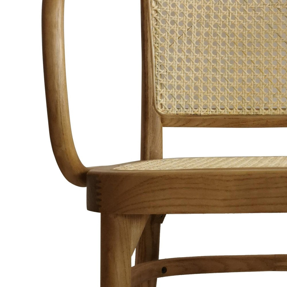 SILLON ABE MADERA CON RATAN NATURAL