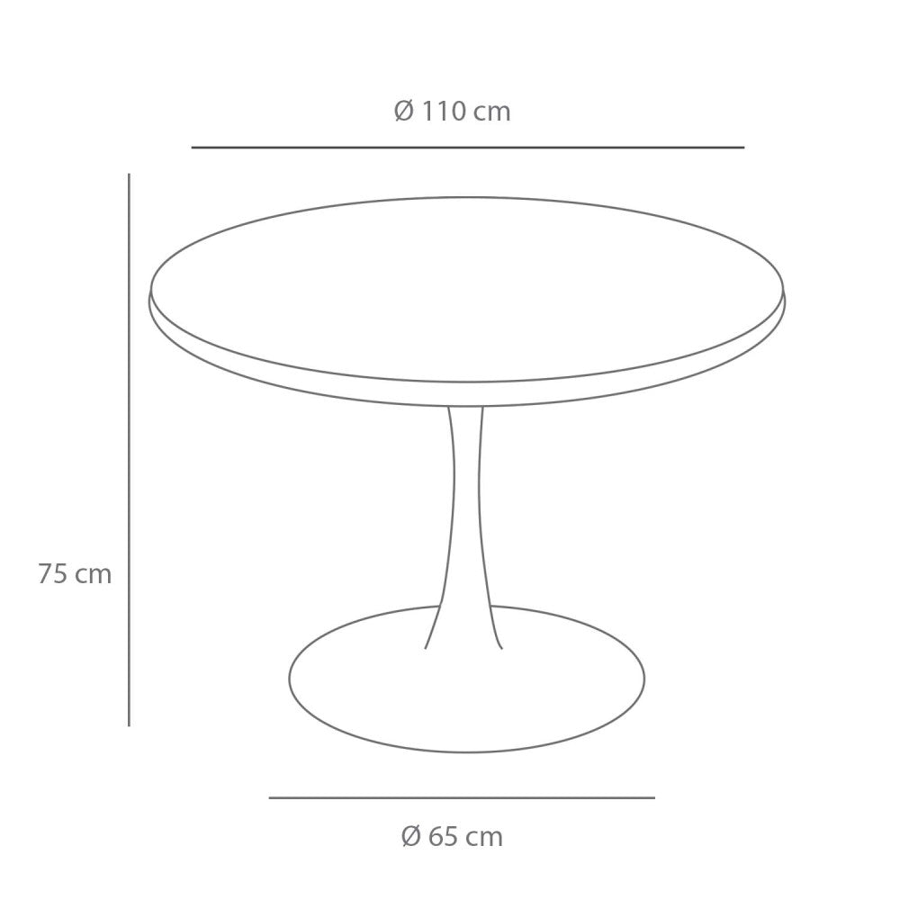 MESA REDONDA TEB MADERA PATA BLANCA 110