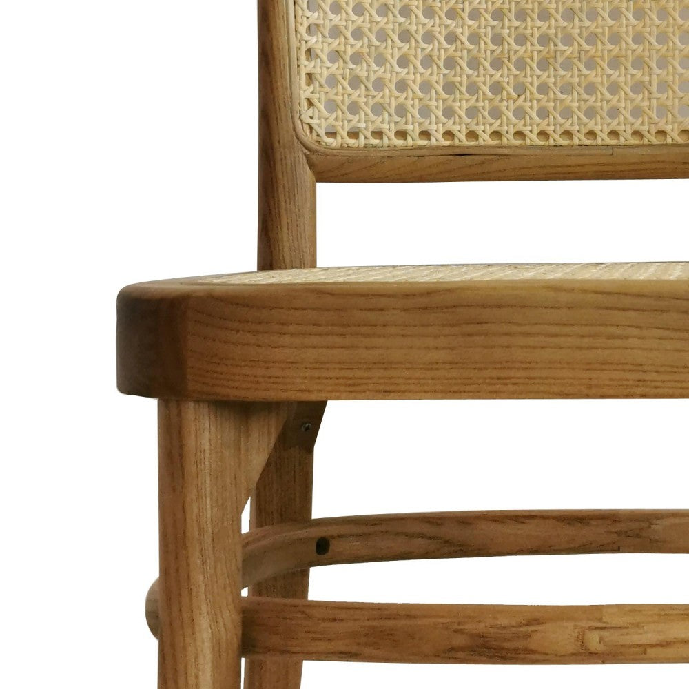 SILLA ABE MADERA NATURAL CON RATAN