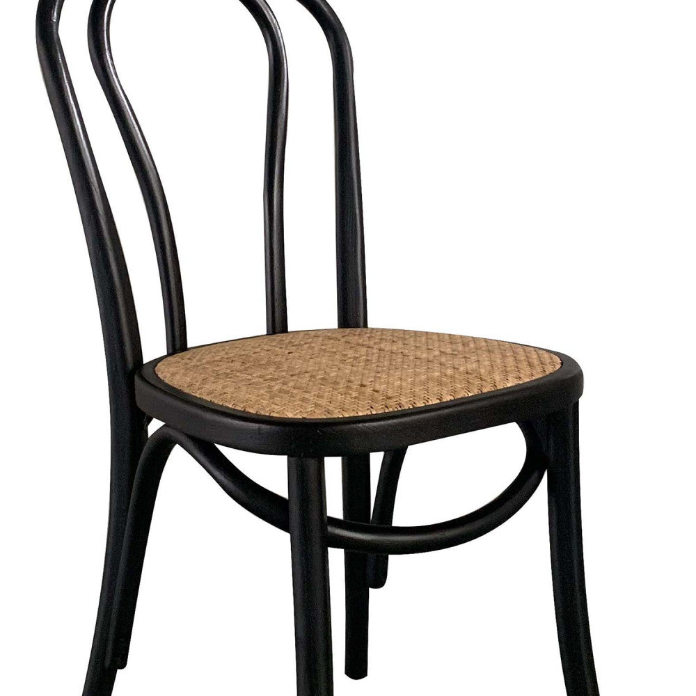 SILLA AITAN NEGRA ASIENTO RATTAN