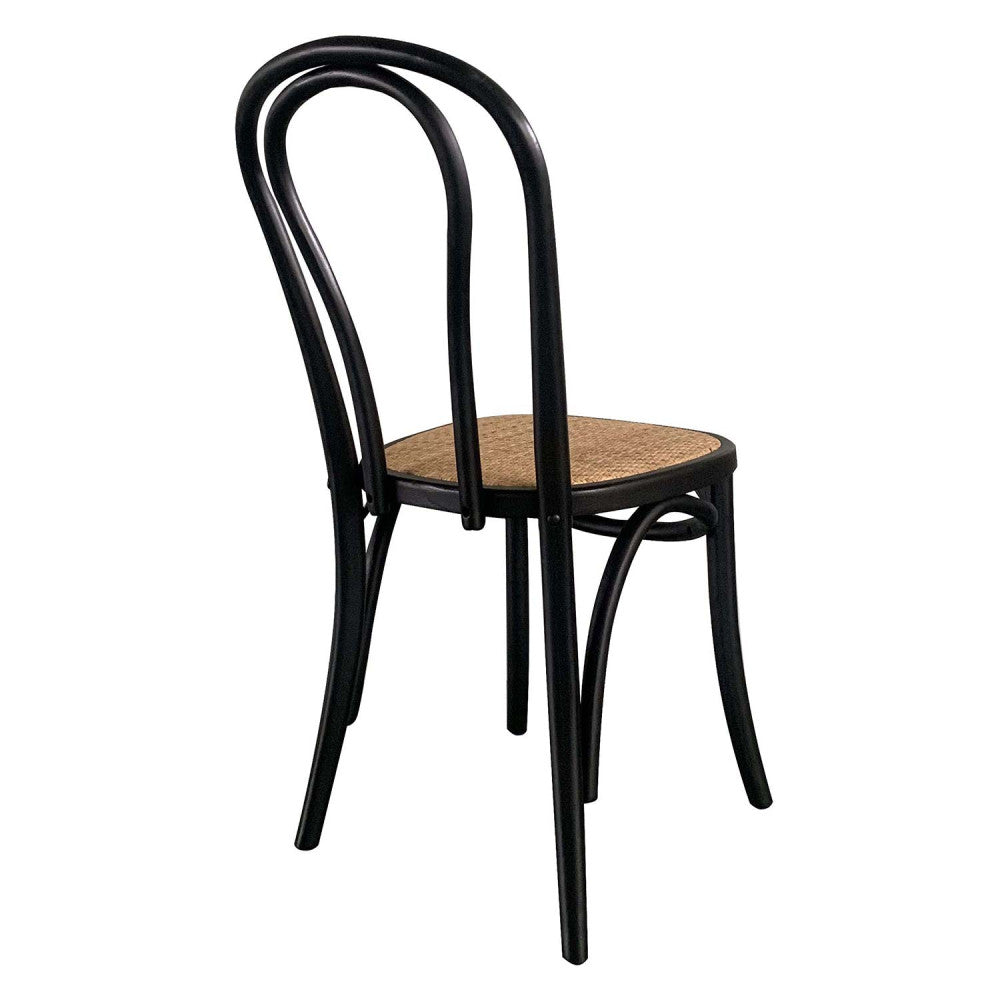 SILLA AITAN NEGRA ASIENTO RATTAN