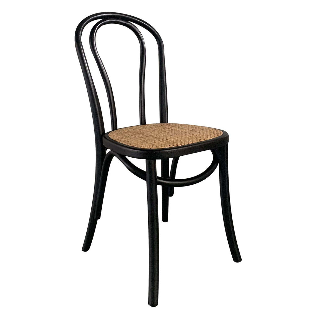 SILLA AITAN NEGRA ASIENTO RATTAN