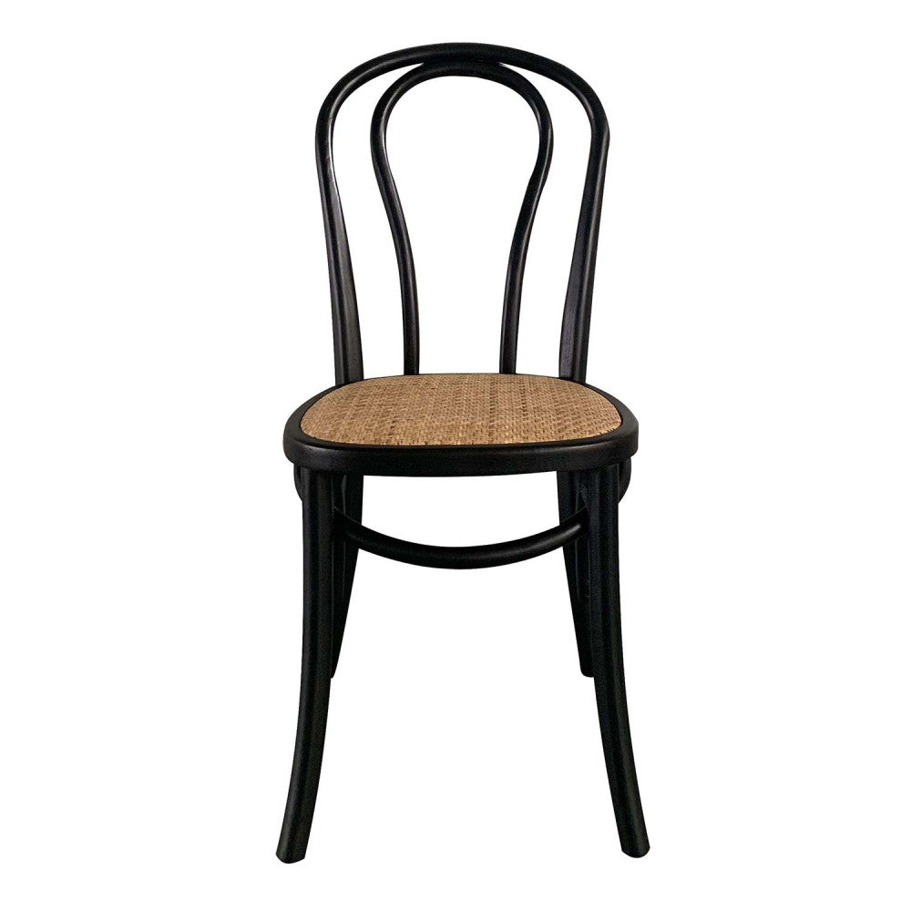 SILLA AITAN NEGRA ASIENTO RATTAN