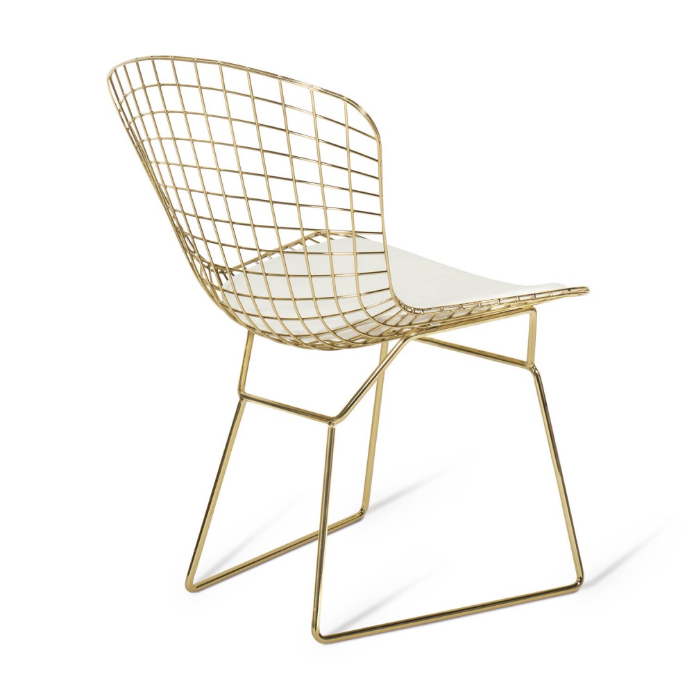 SILLA BERTO ORO ASIENTO BLANCO