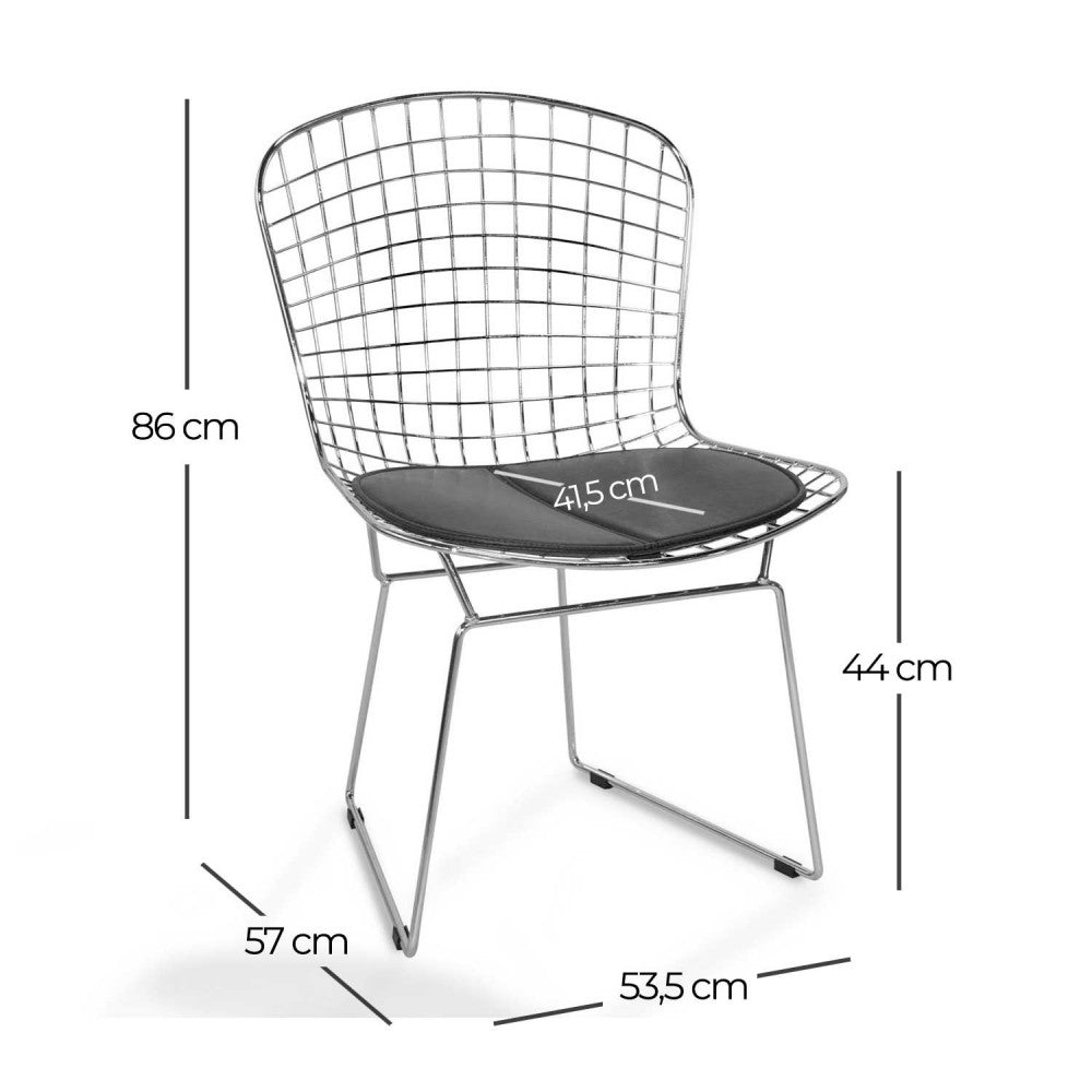 SILLA BERTO ORO ASIENTO BLANCO