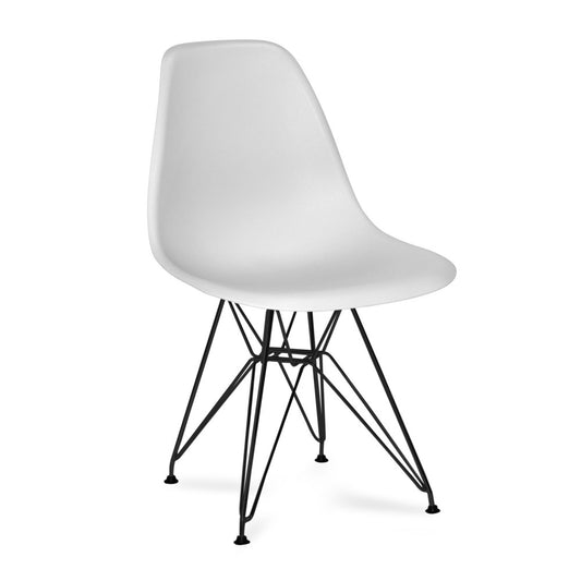 SILLA DALMA NEGRA ASIENTO BLANCO