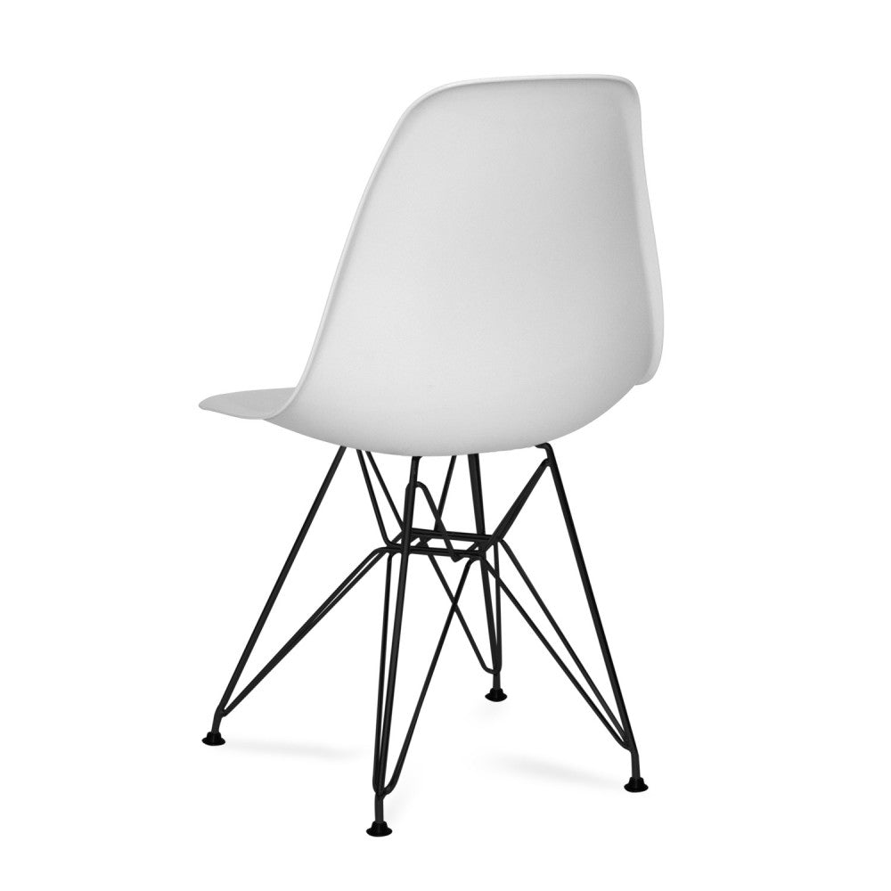 SILLA DALMA NEGRA ASIENTO BLANCO