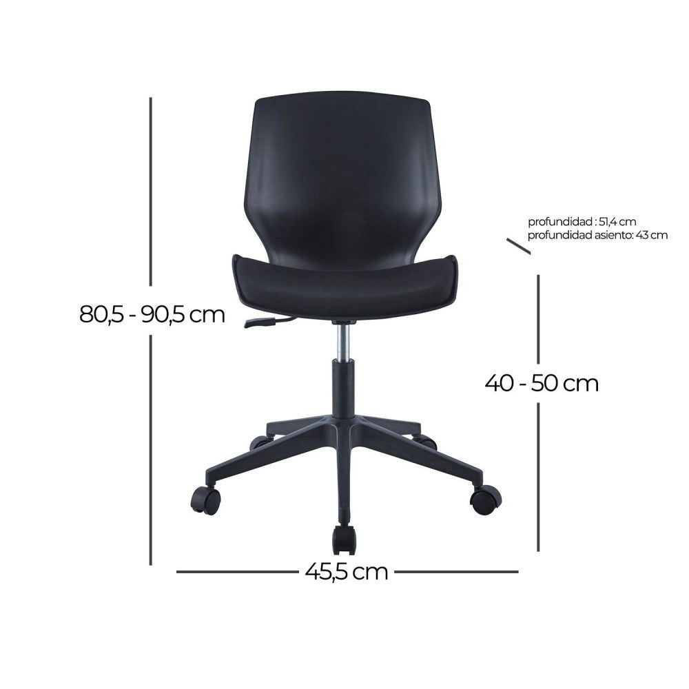 SILLA ESCRITORIO DINA NEGRA