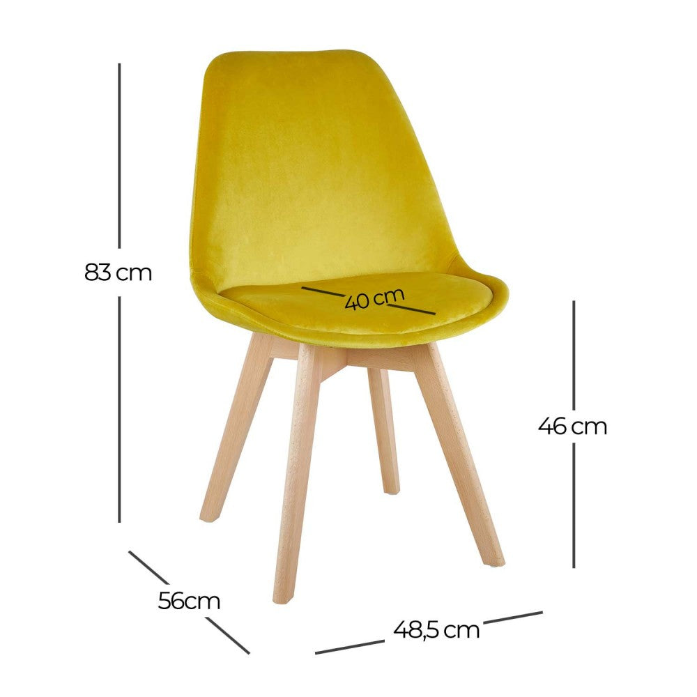 SILLA MEG  VIP TERCIOPELO AMARILLO