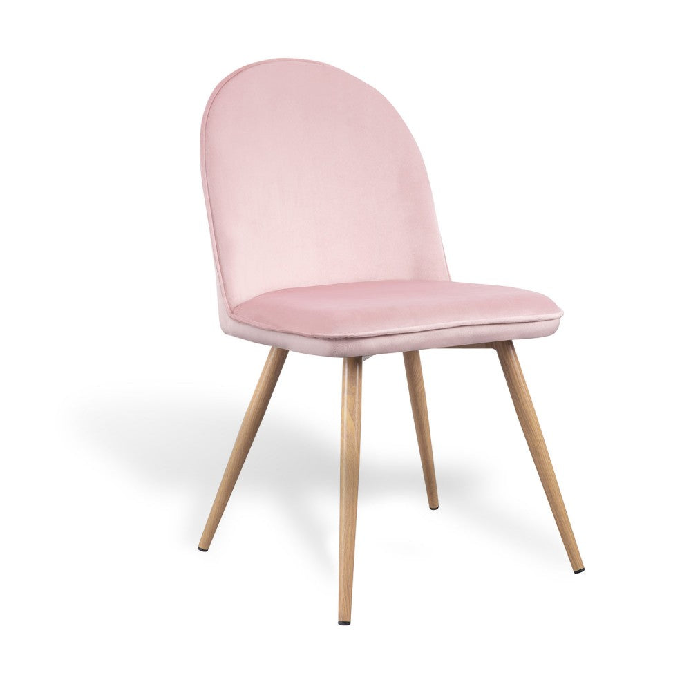 SILLA VEL TERCIOPELO ROSA PATA HAYA