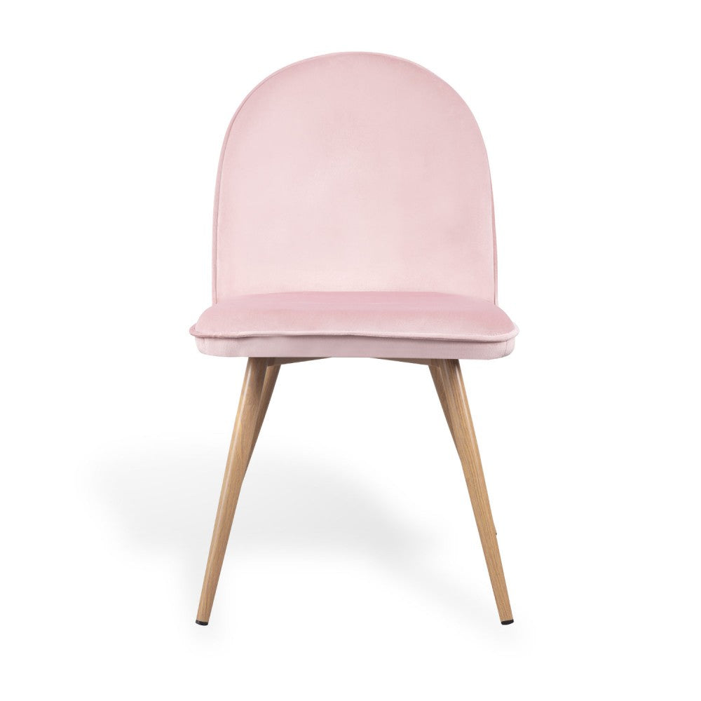 SILLA VEL TERCIOPELO ROSA PATA HAYA