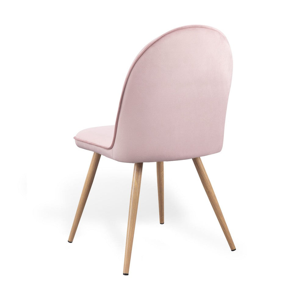 SILLA VEL TERCIOPELO ROSA PATA HAYA