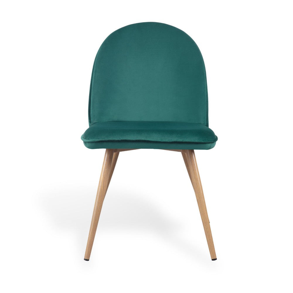 SILLA VEL TERCIOPELO VERDE PATA HAYA