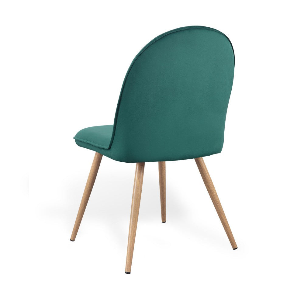 SILLA VEL TERCIOPELO VERDE PATA HAYA