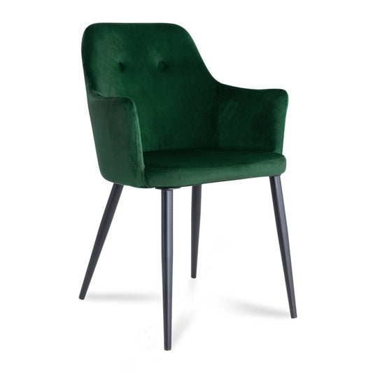 SILLON CLASS TERCIOPELO VERDE-PATA NEGRA